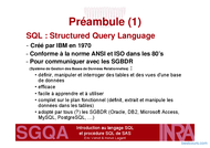 Tutoriel Introduction au langage SQL et procédure SQL 2