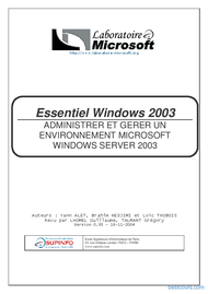 Tutoriel Essentiel Windows 2003 1