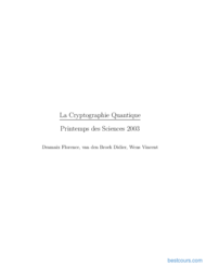 Tutoriel La cryptographie quantique 1