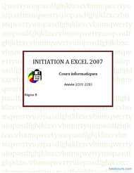 Tutoriel Initiation à Excel 2007 1