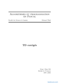 Tutoriel Algorithmes et programmation en Pascal 1