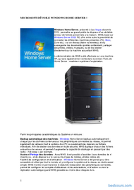 Tutoriel Windows Home Server 1