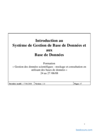 Tutoriel Introduction au SGBD 1