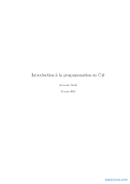 Tutoriel Introduction à la programmation en C# 1