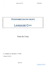 Tutoriel Programmation par objets langage C++ 1