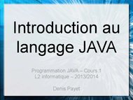 Tutoriel Introduction au langage JAVA 1