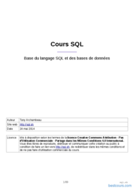Tutoriel Base du langage SQL et des bases de données 1