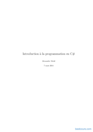 Tutoriel Introduction à la programmation en C# et exercices 1