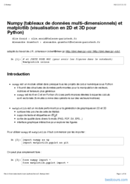 Tutoriel Python: Numpy (visualisation en 2D et 3D) 1