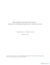 Tutoriel Recherche Opérationnelle : aspects mathématiques et applications 1