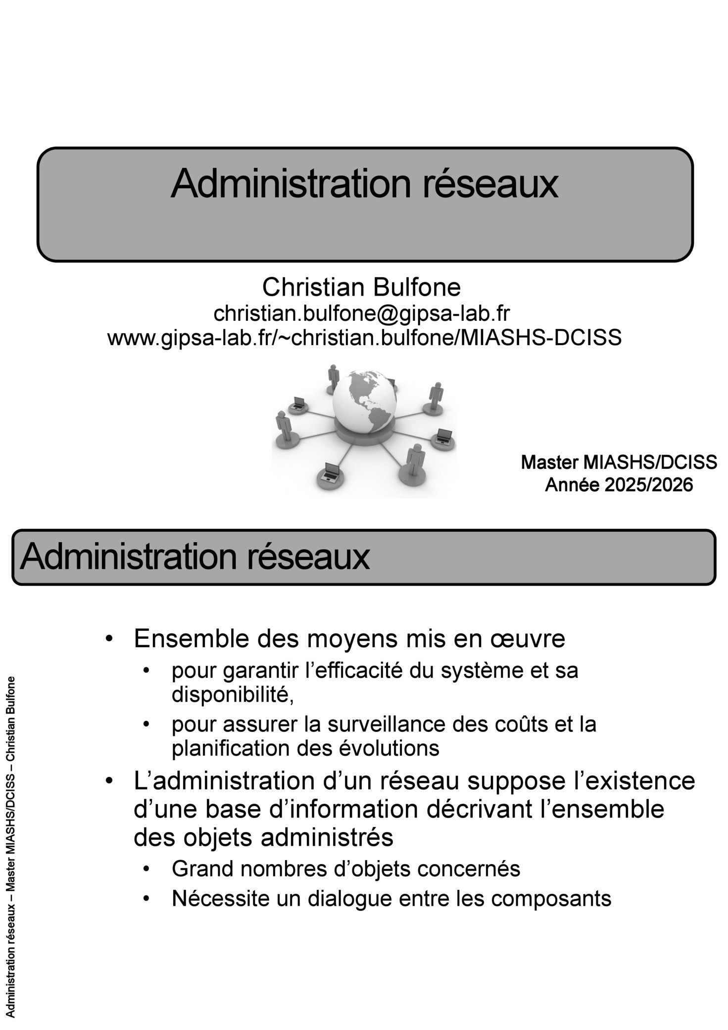 Aperçu : Administration réseaux