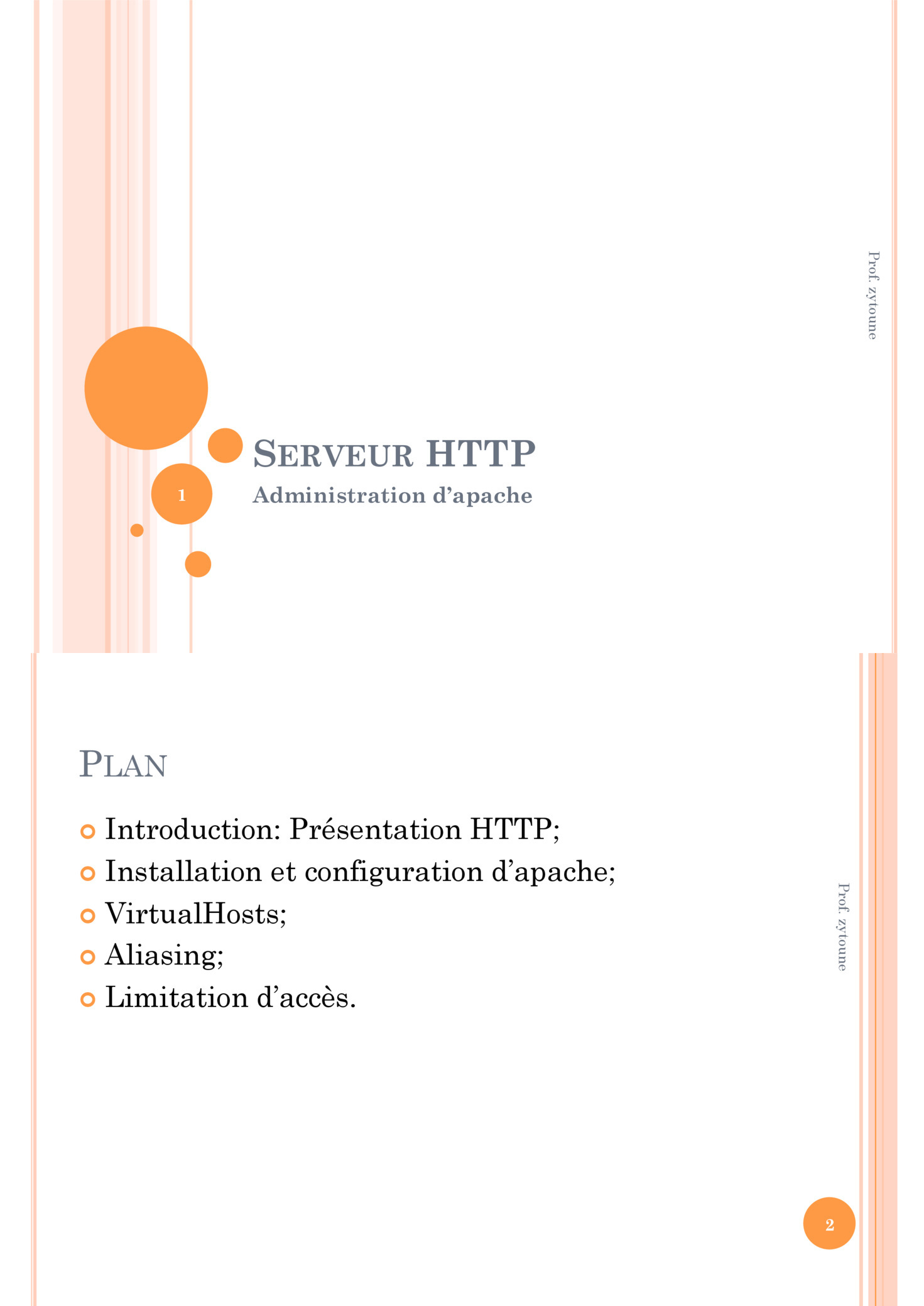 Aperçu : Administration Serveur HTTP