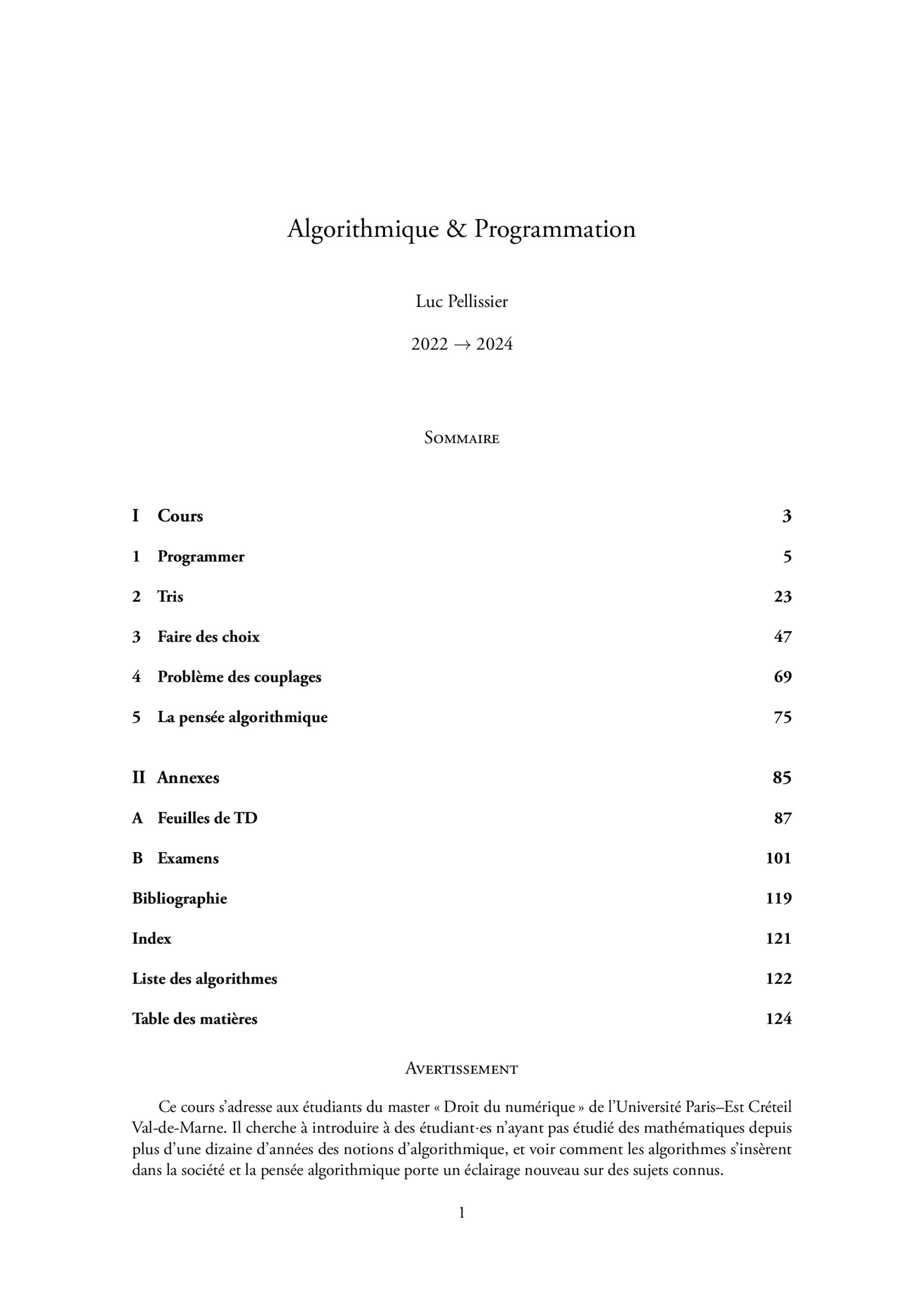 Algorithmique et Programmation Python Cours PDF Gratuit