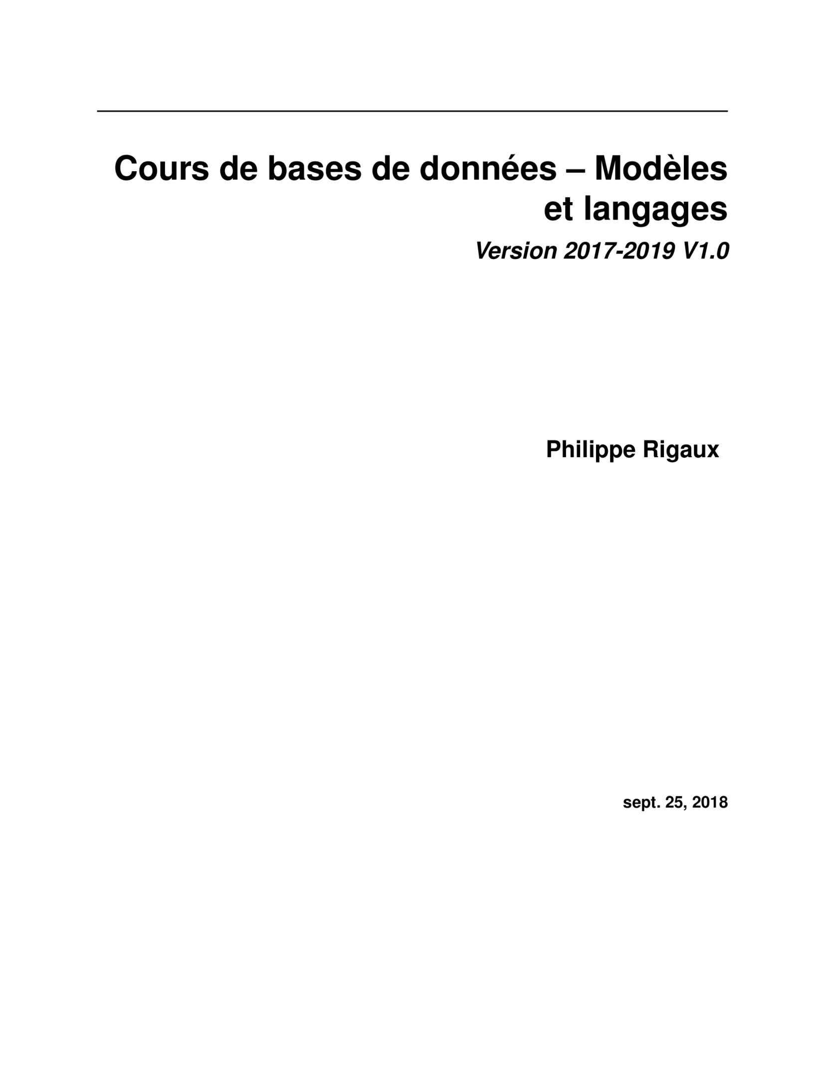 Aperçu : Bases de données - Modèles et langages