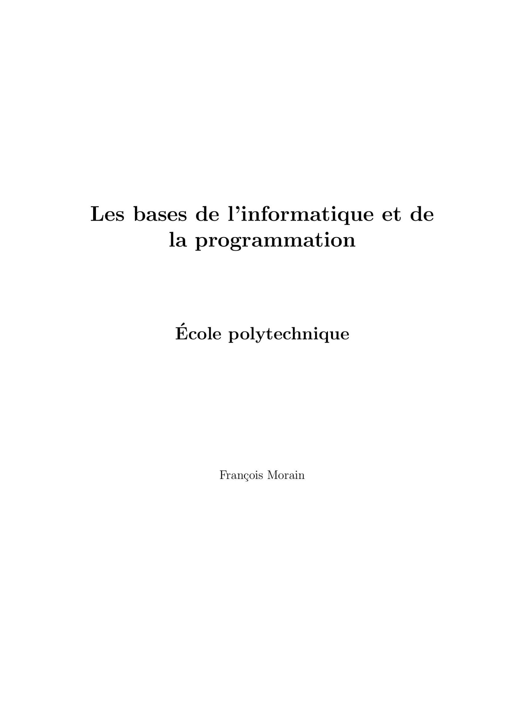 Aperçu : Bases de l'informatique et de la programmation