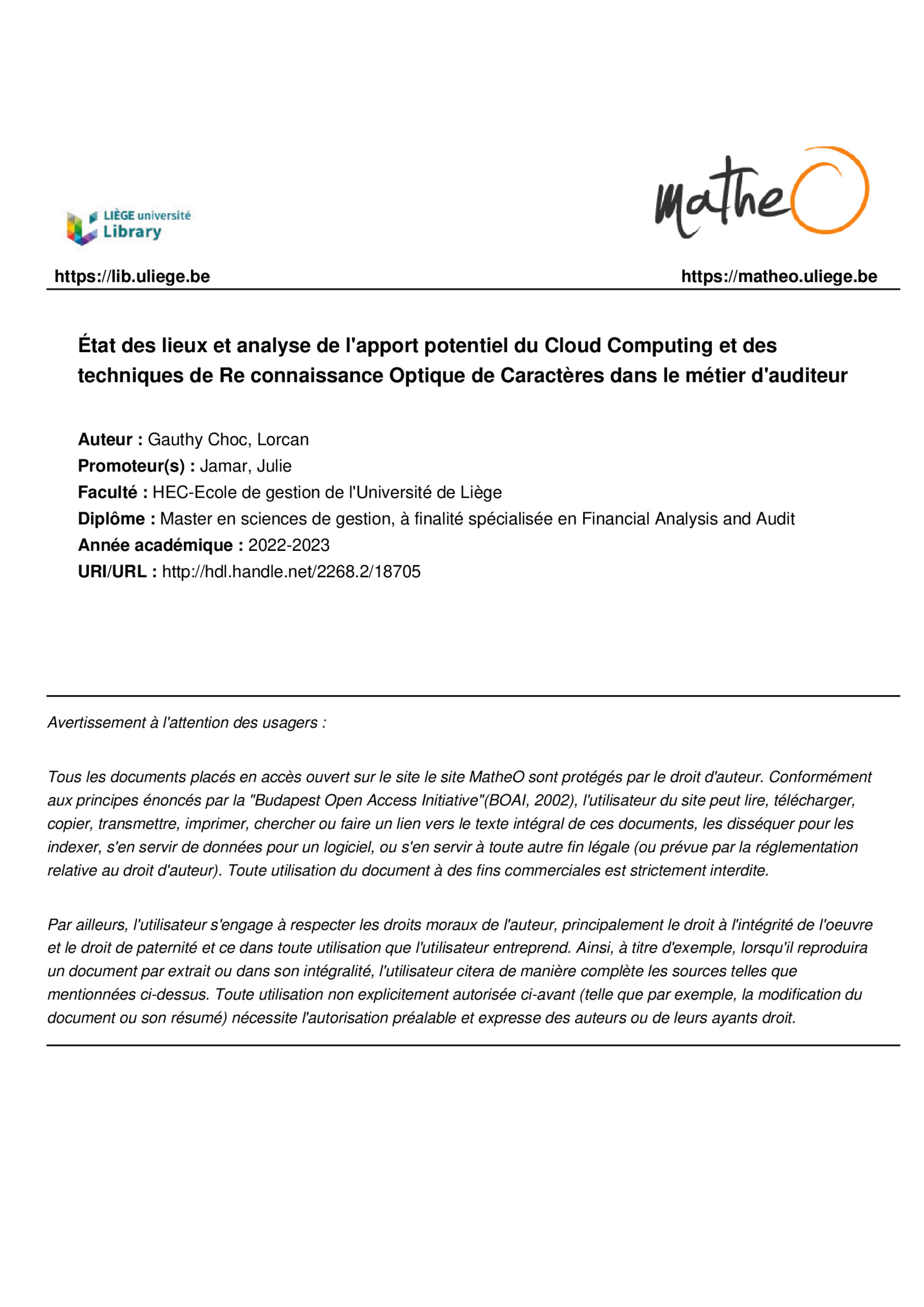 Aperçu : Cloud Computing et OCR dans l’audit