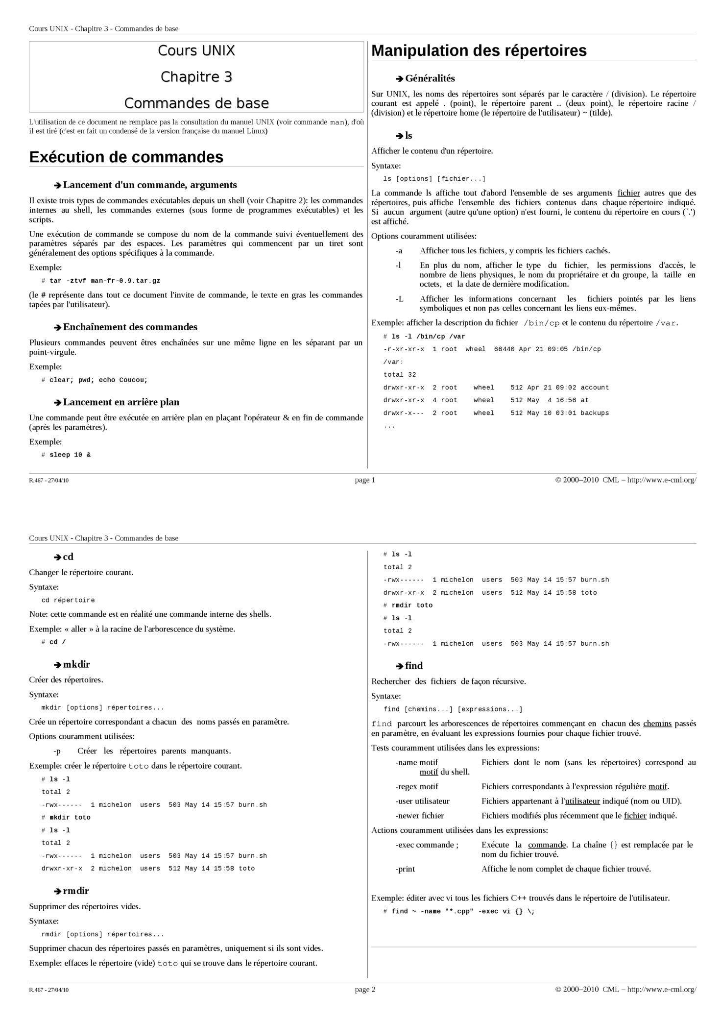 Aperçu : Commandes de base