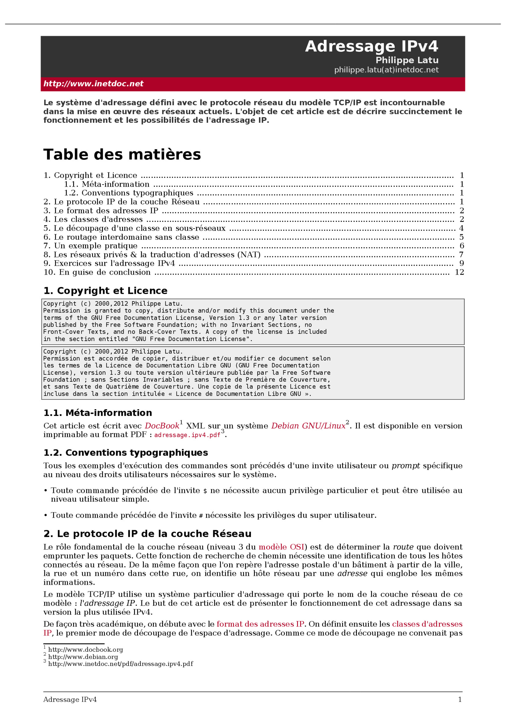 Aperçu : Adressage IPv4