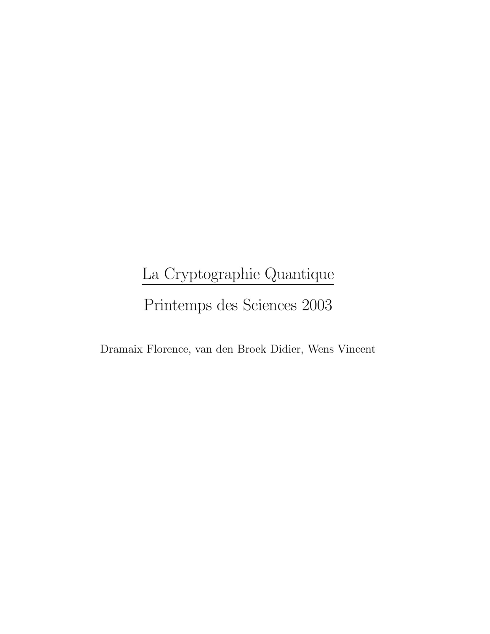 Aperçu : La cryptographie quantique