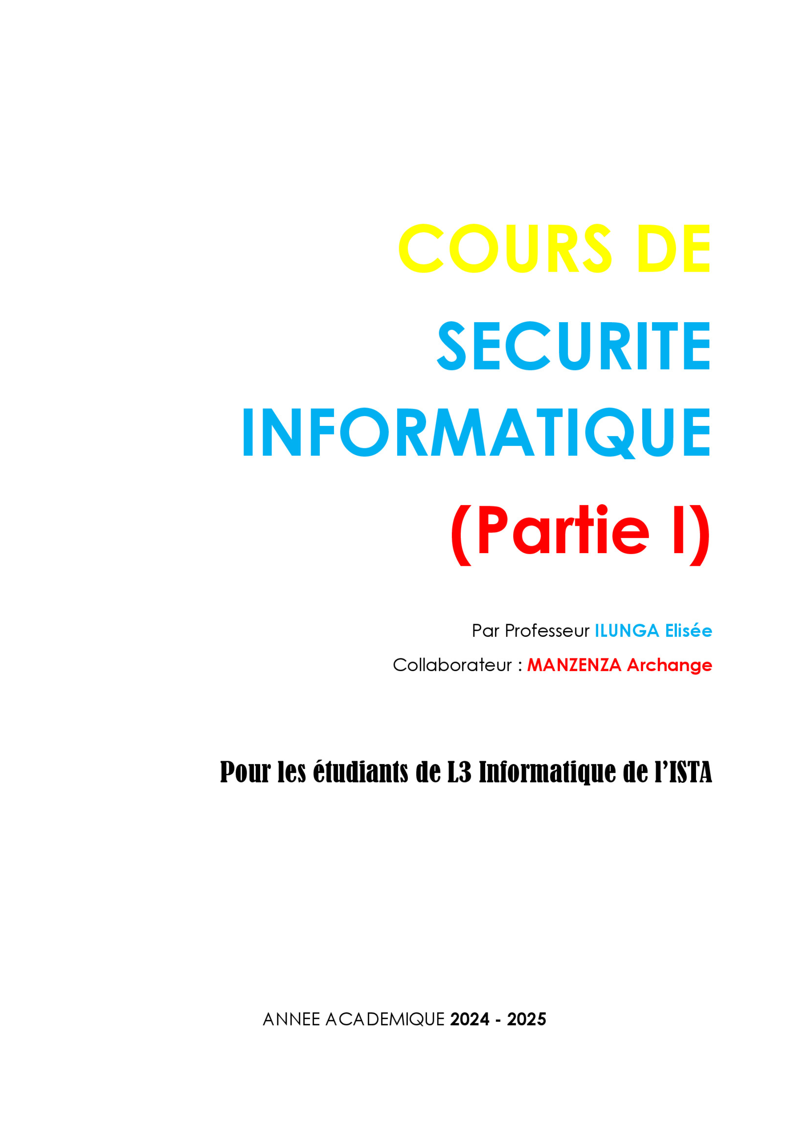 Aperçu : Cours de Sécurité Informatique