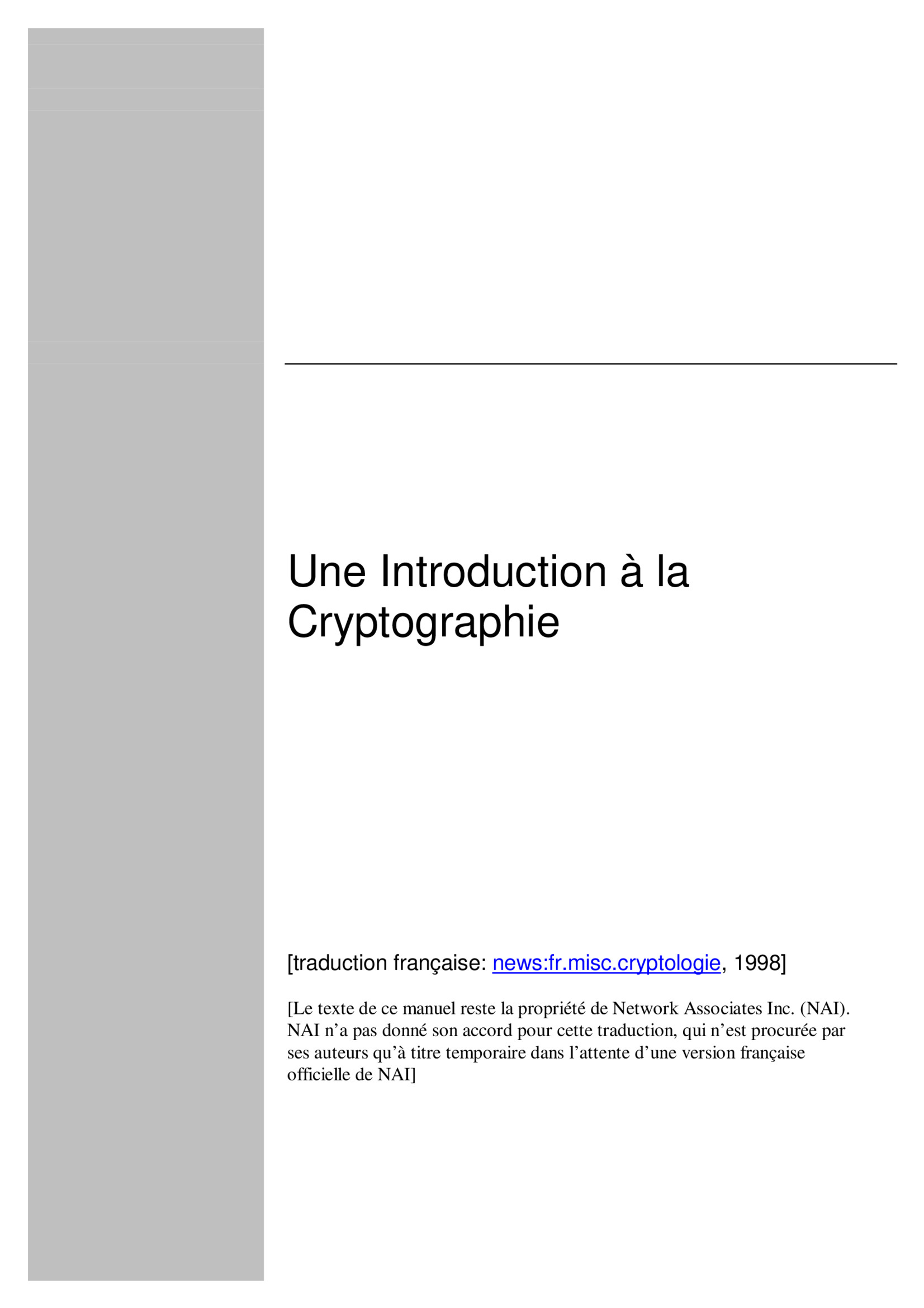 Aperçu : Introduction à la Cryptographie