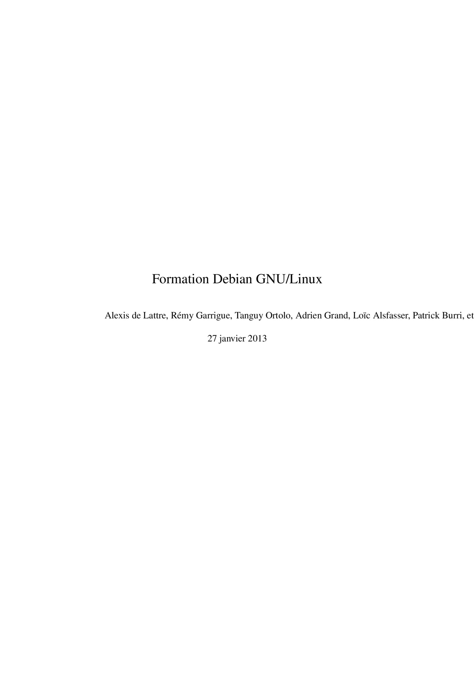 Aperçu : Cours Debian GNU/Linux