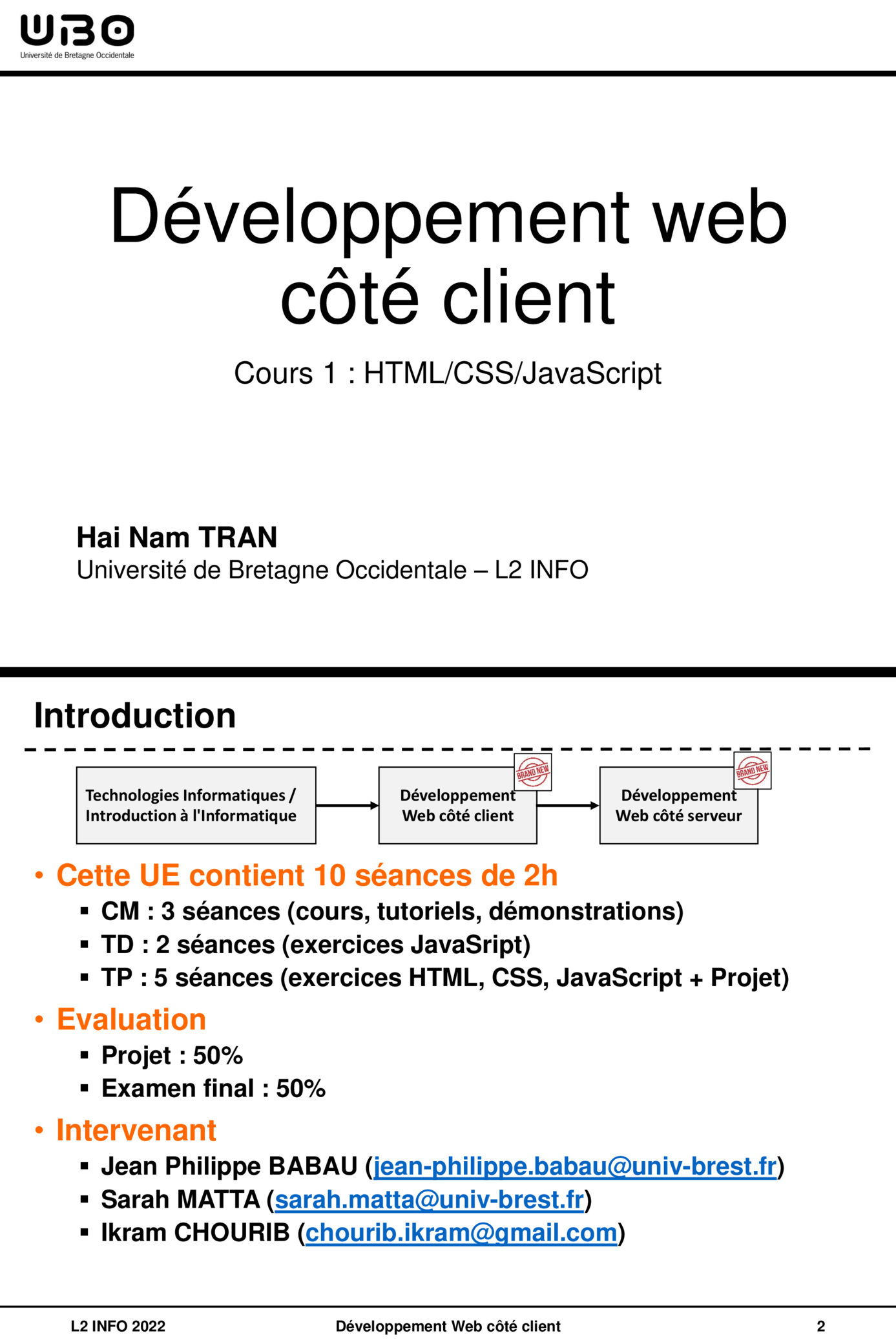 Aperçu : Développement web côté client