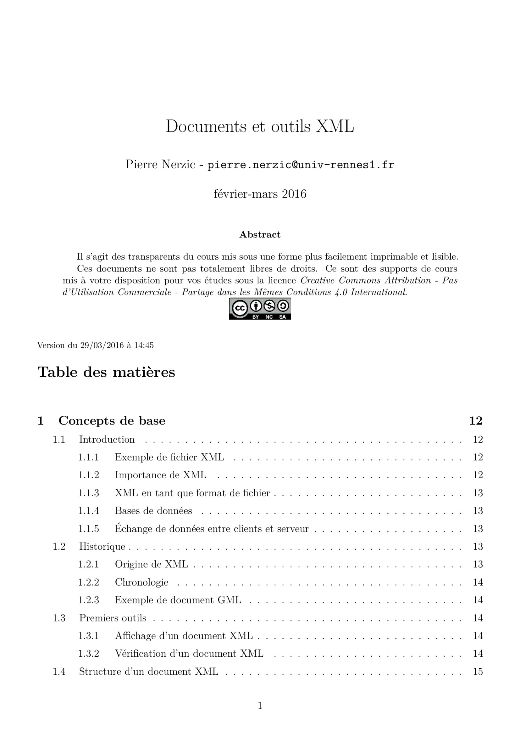 Aperçu : Documents et outils XML