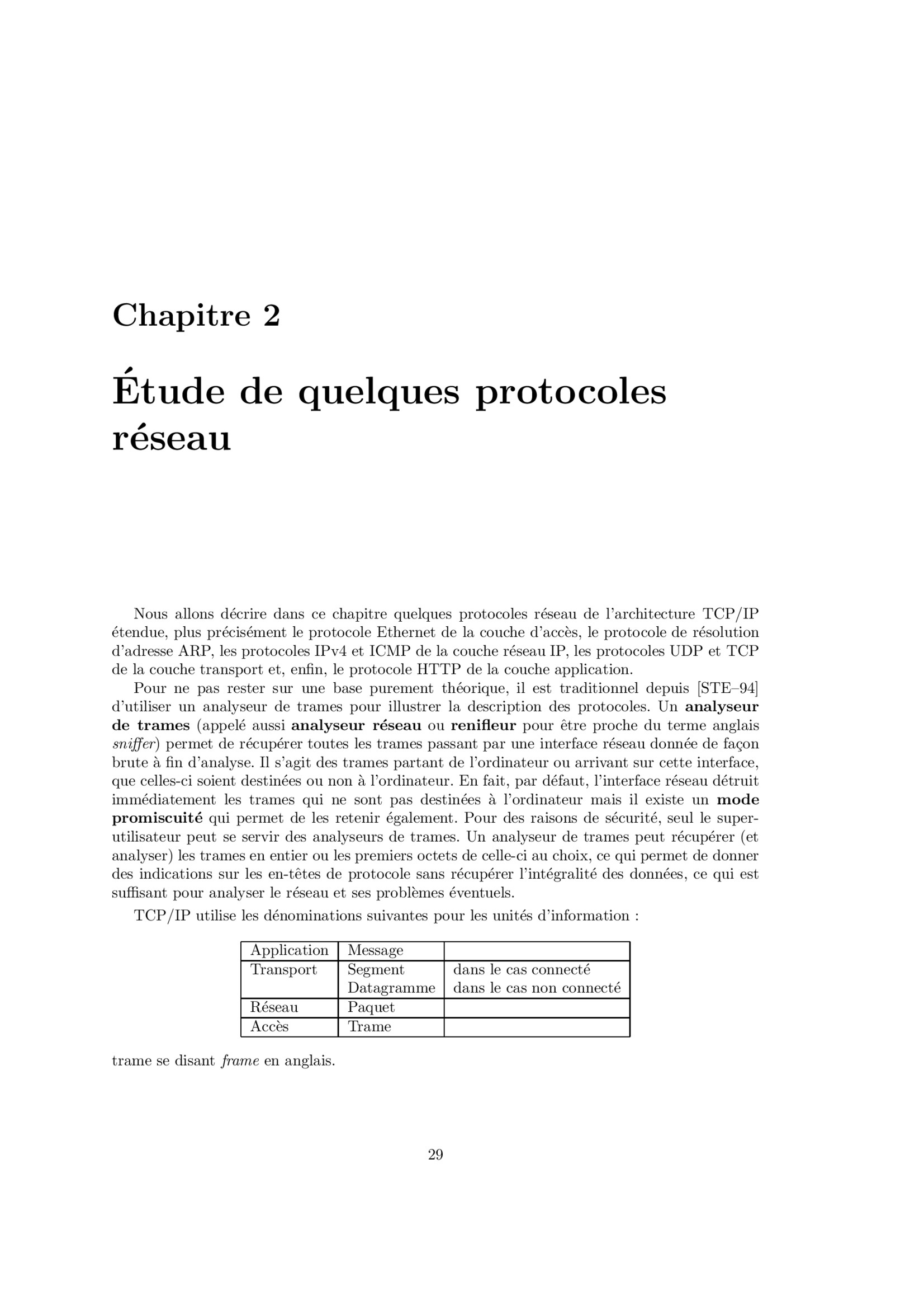 Aperçu : Etude de quelques protocoles réseau