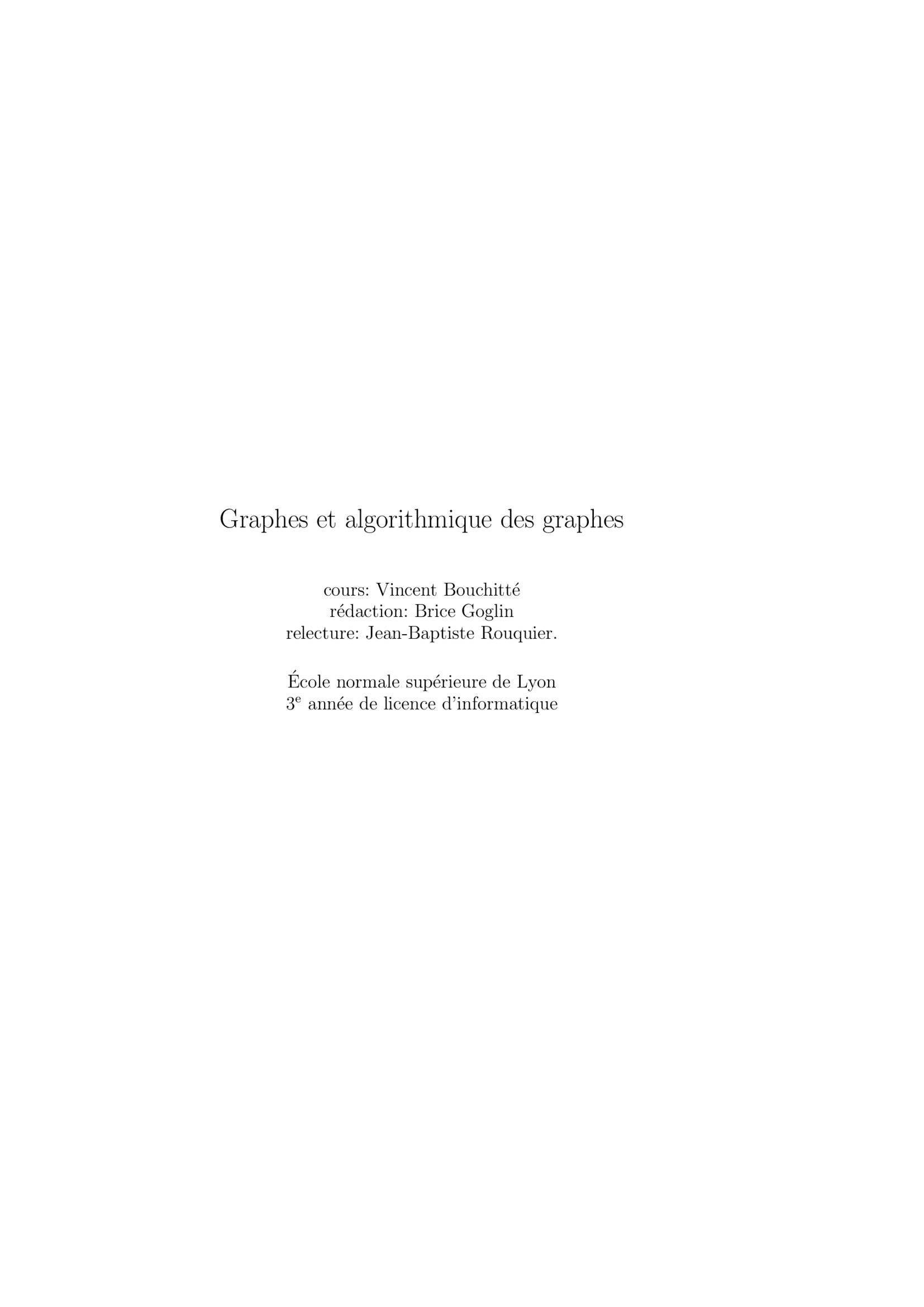 Aperçu : Graphes et algorithmique des graphes