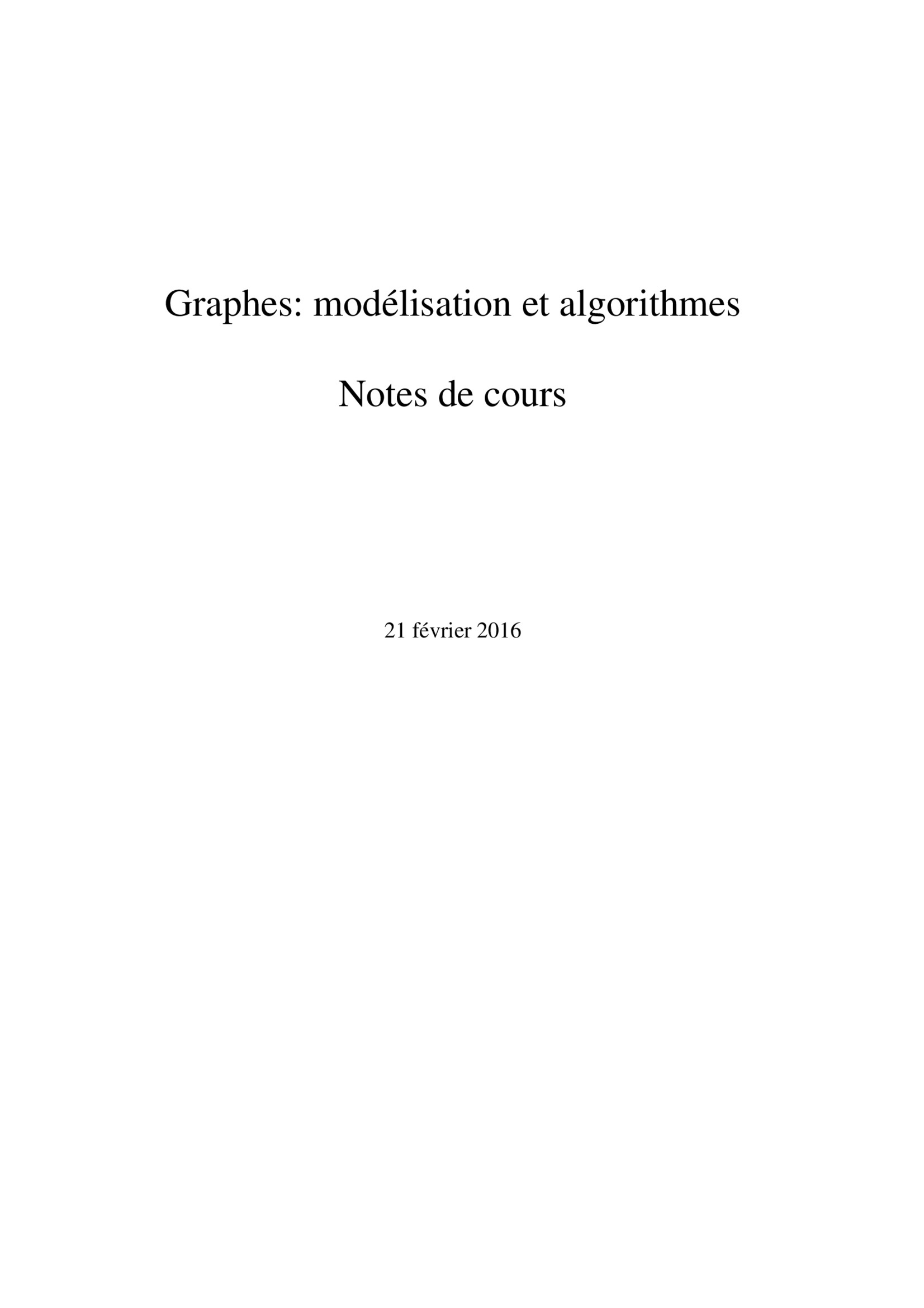 Aperçu : Graphes: modélisation et algorithmes
