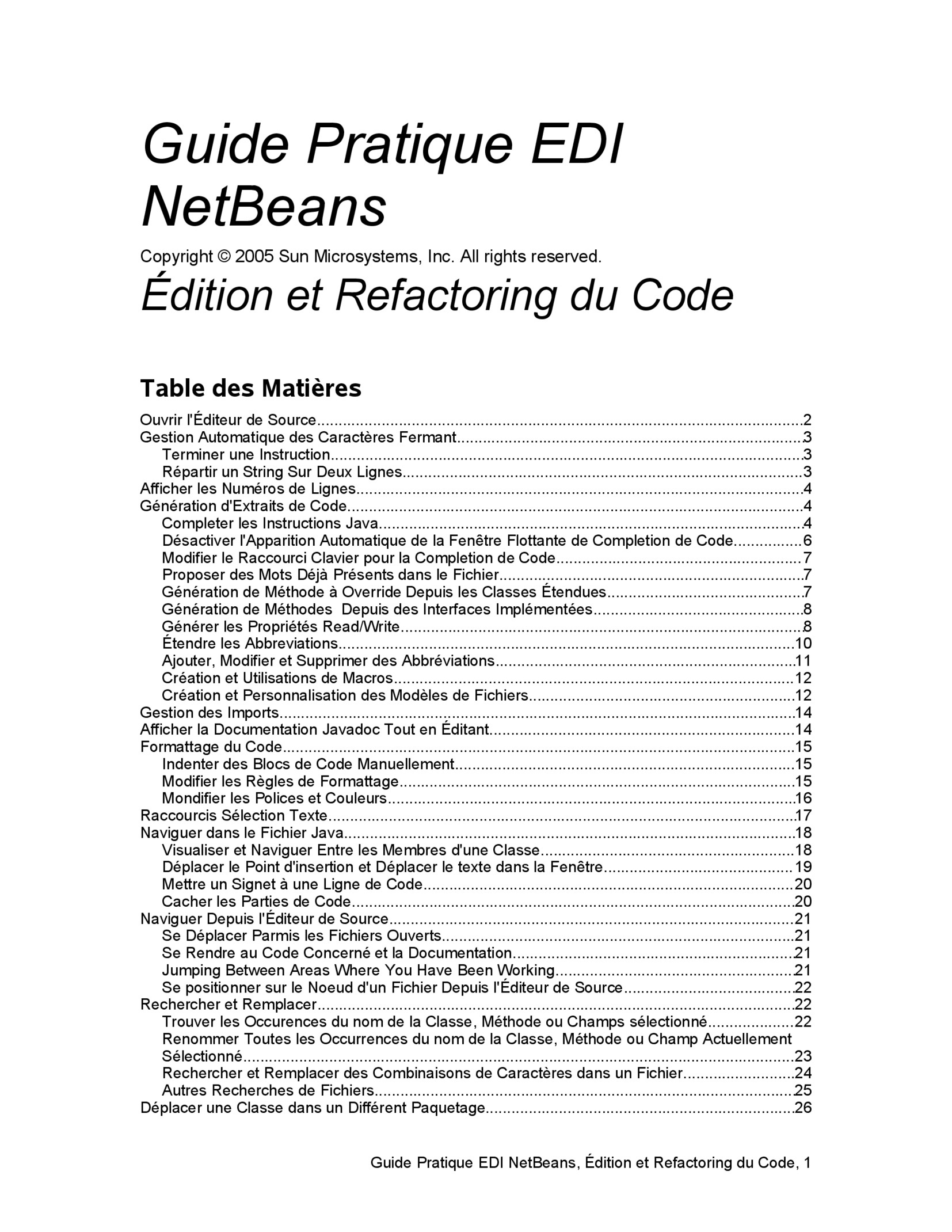 Aperçu : Guide Pratique EDI NetBeans