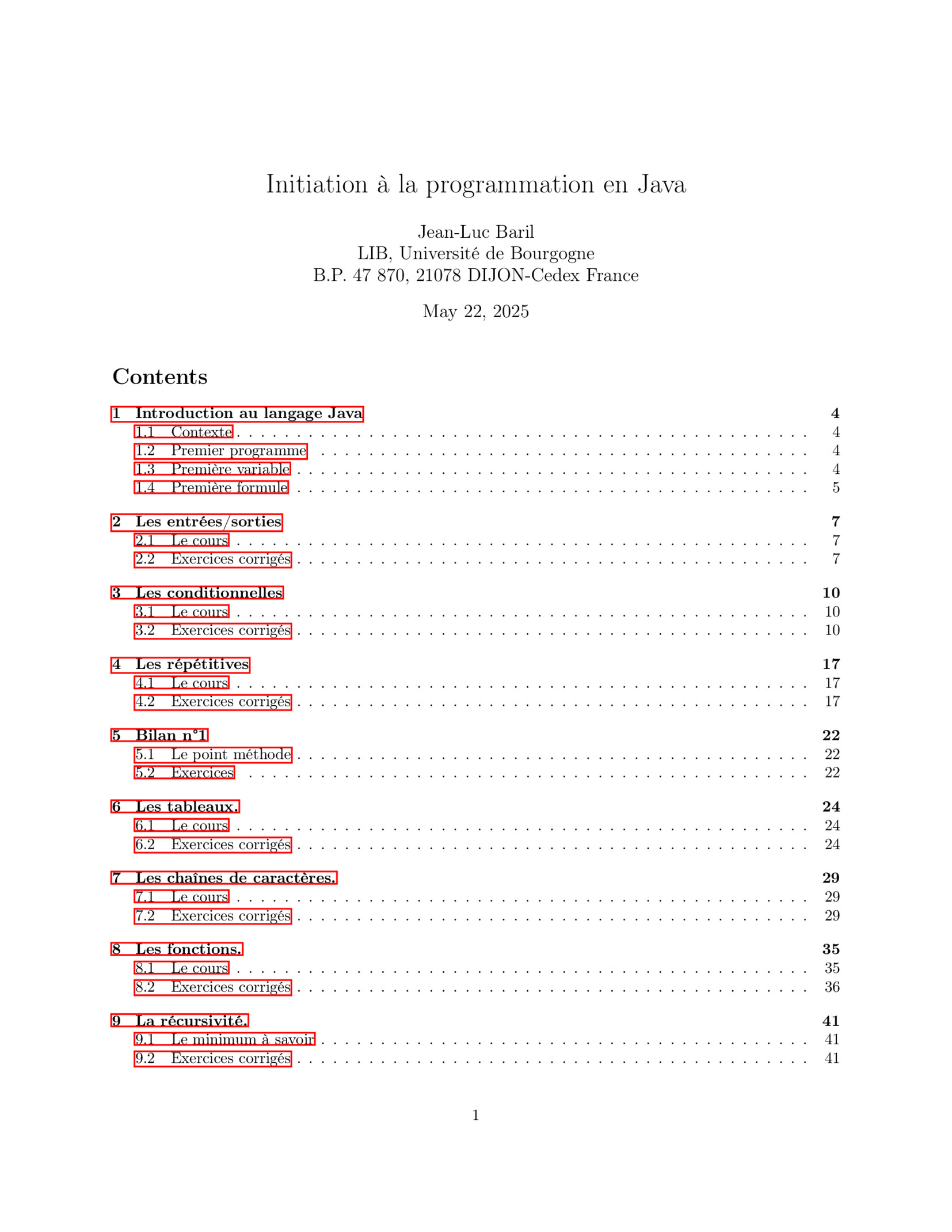 Initiation à la programmation en Java PDF Gratuit - Guide