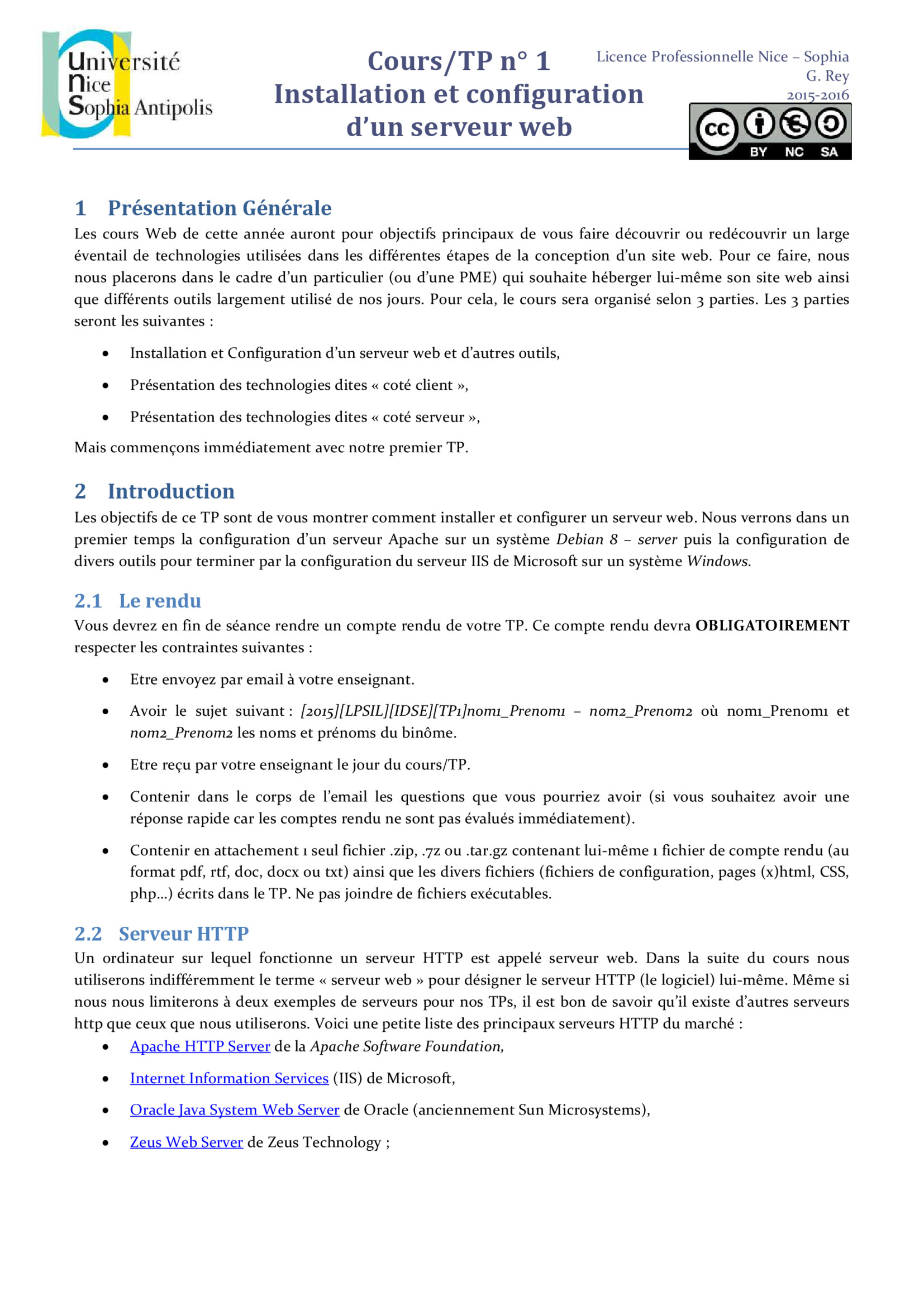 Aperçu : Installation et configuration d’un serveur web - TP