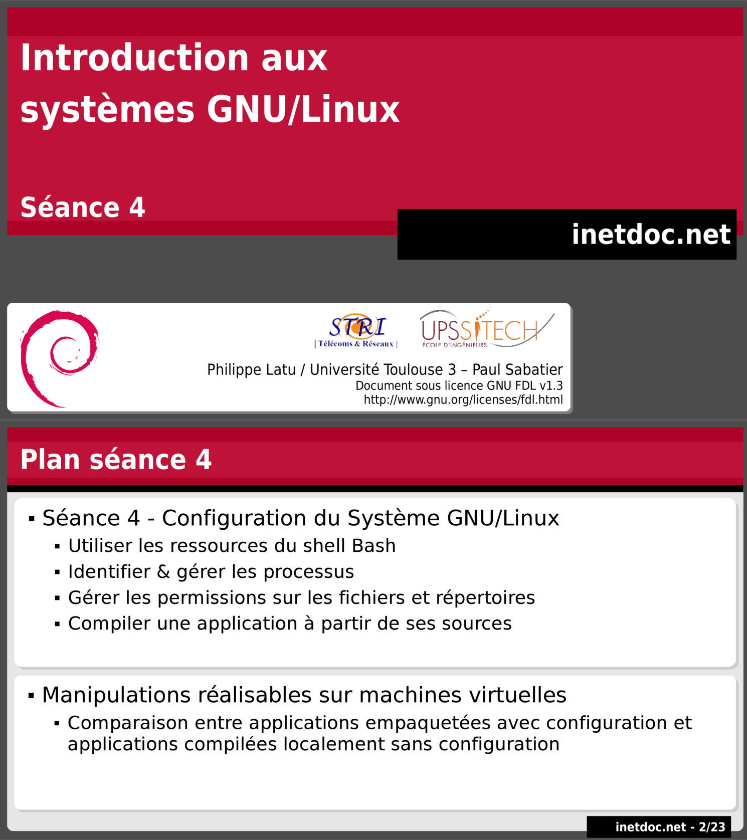Aperçu : Introduction aux systèmes GNU/Linux - Séance 4