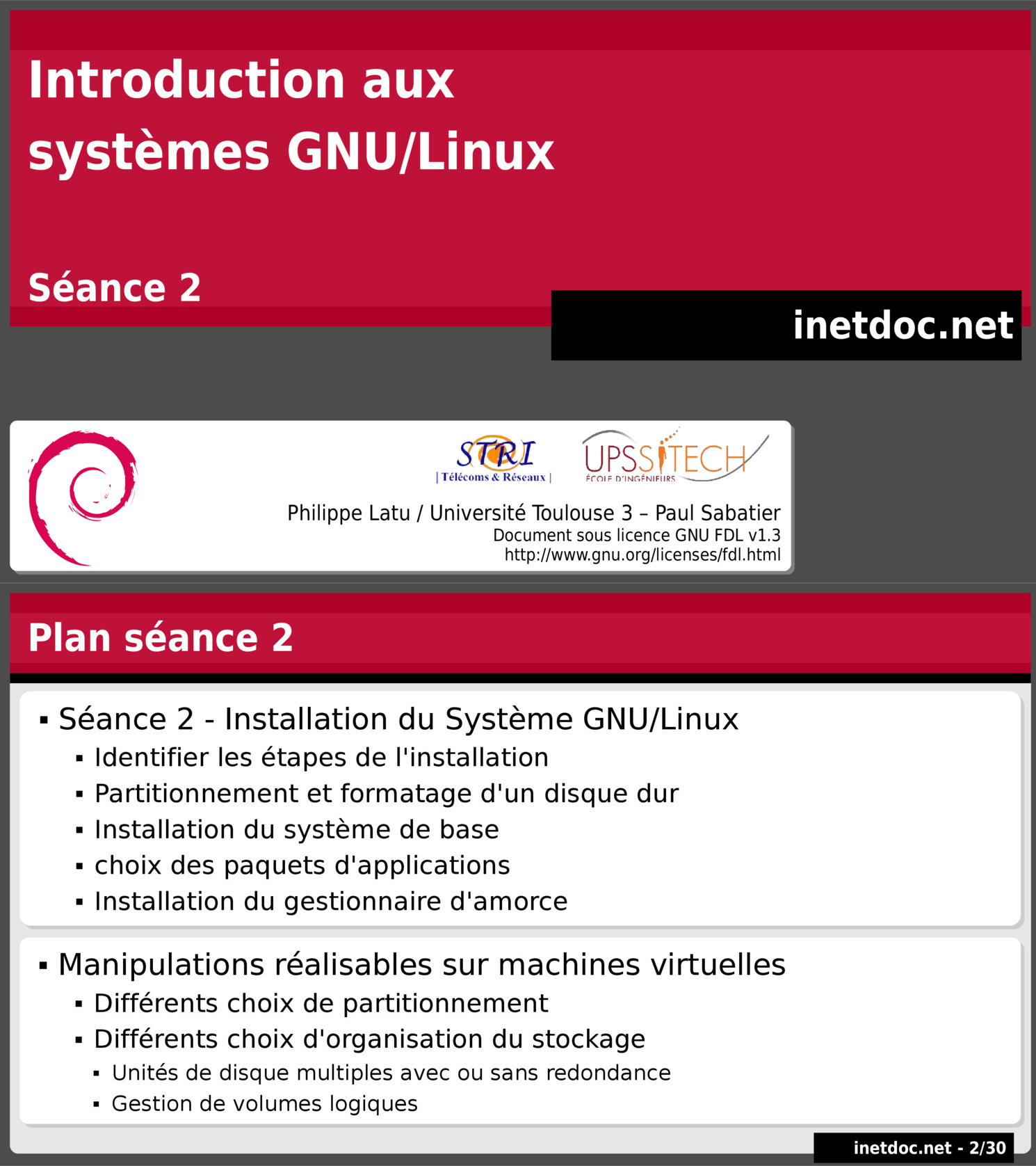 Aperçu : Introduction aux systèmes GNU/Linux - Séance 2