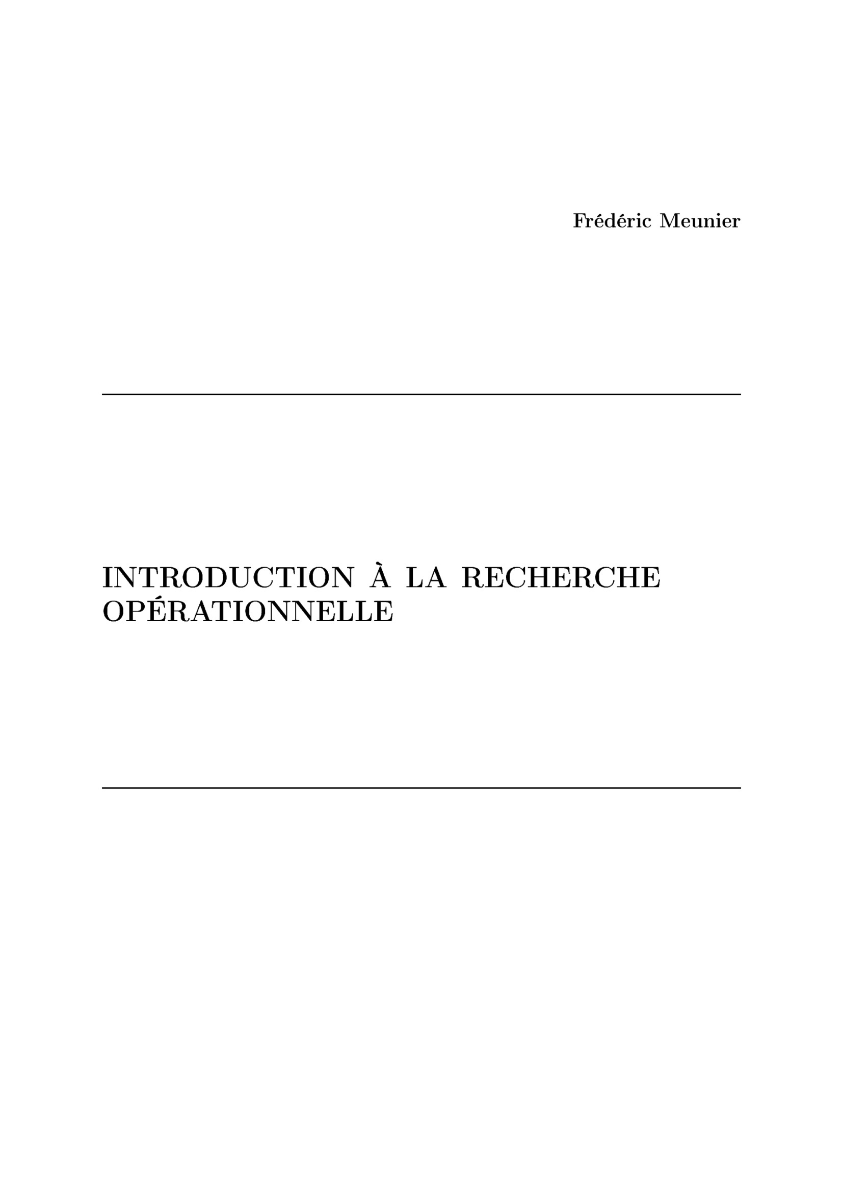 Aperçu : Introduction à la recherche opérationnelle