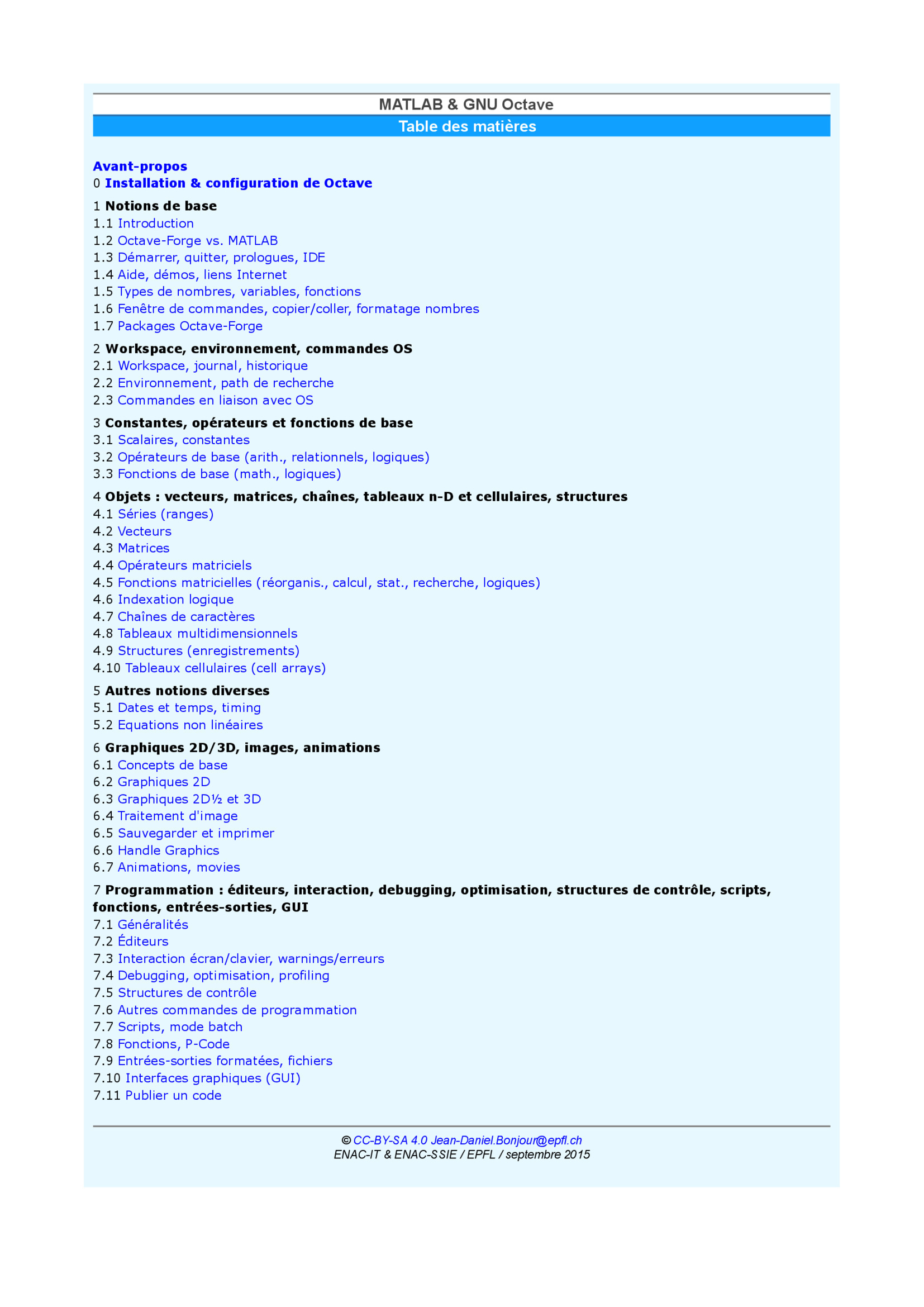 Aperçu : Introduction à MATLAB et GNU Octave