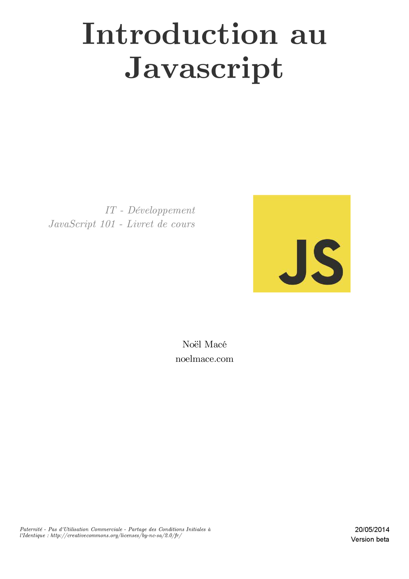 Introduction au JavaScript PDF - Apprendre les Bases Gratuitement