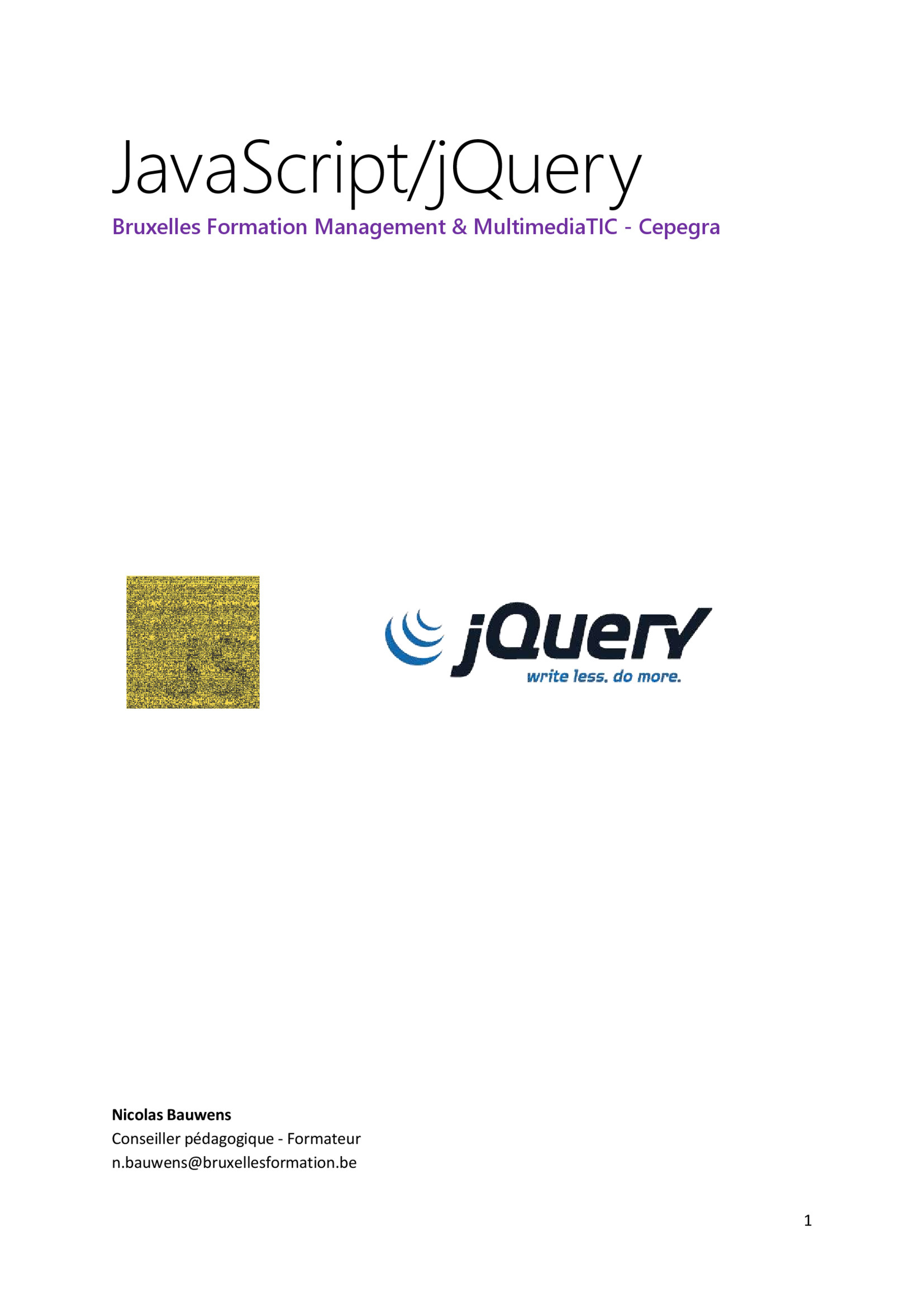 Cours JavaScript et jQuery : Guide PDF Gratuit