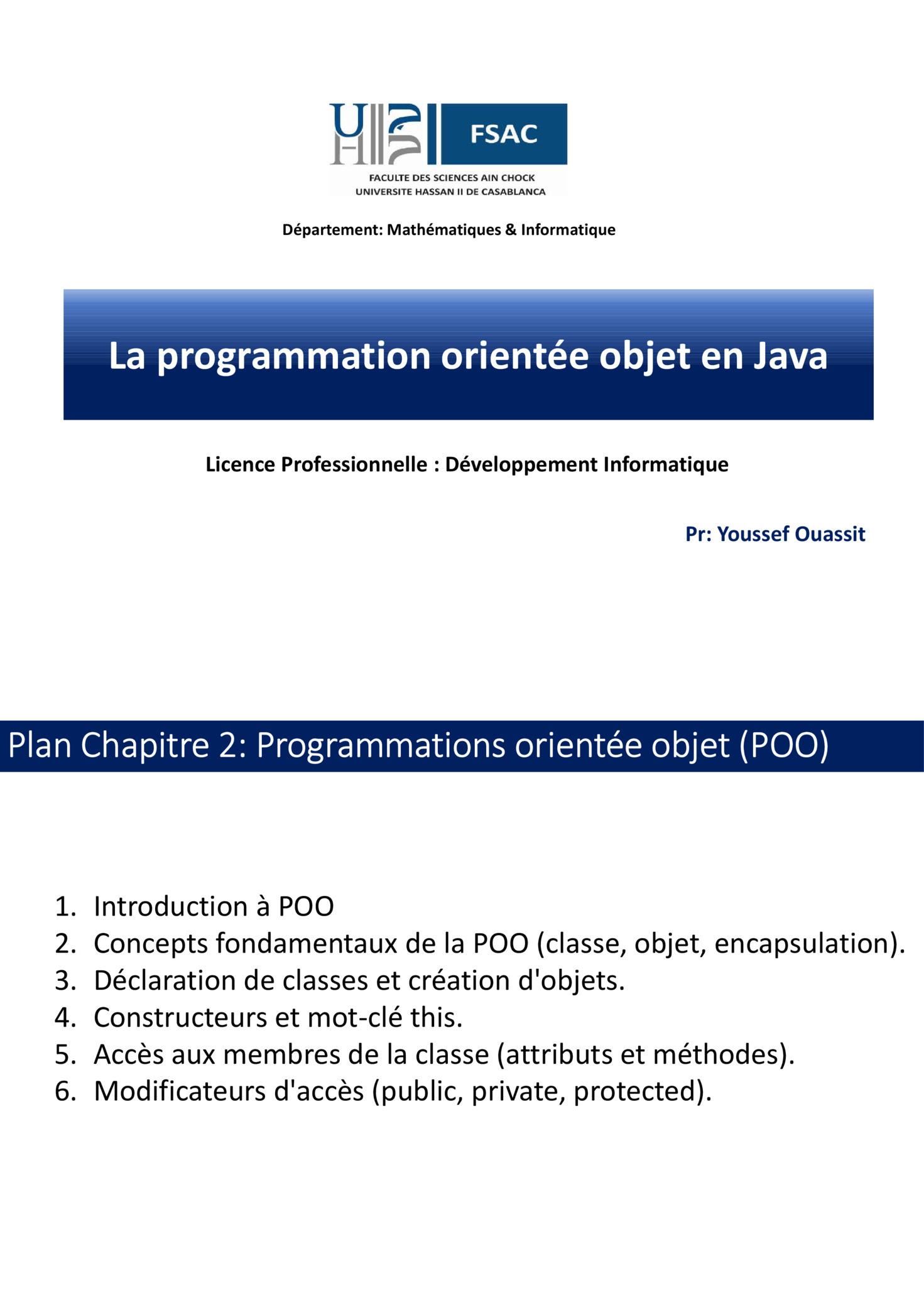 Programmation Orientée Objet Java PDF Gratuit