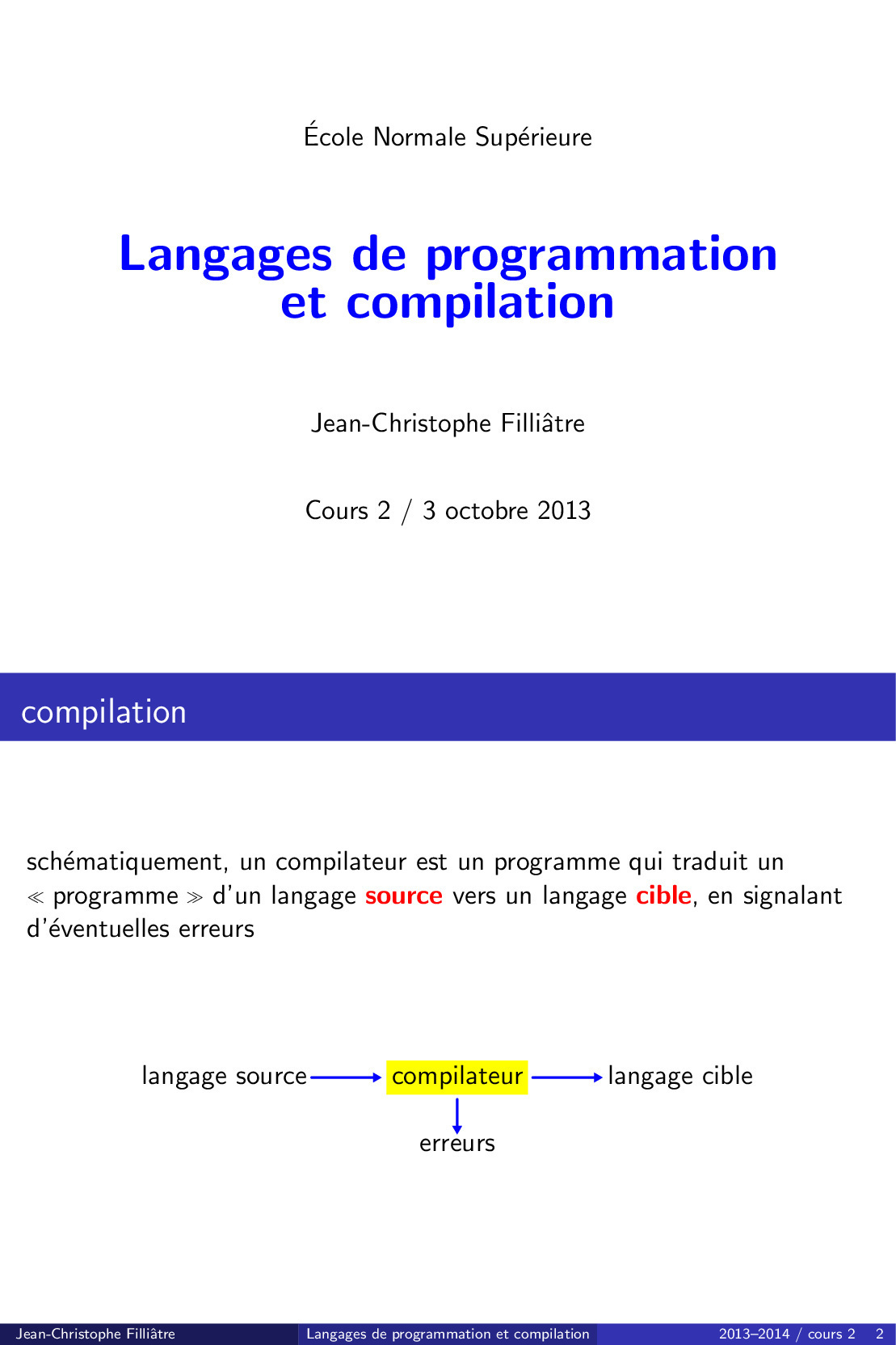 Aperçu : Langages de programmation et compilation