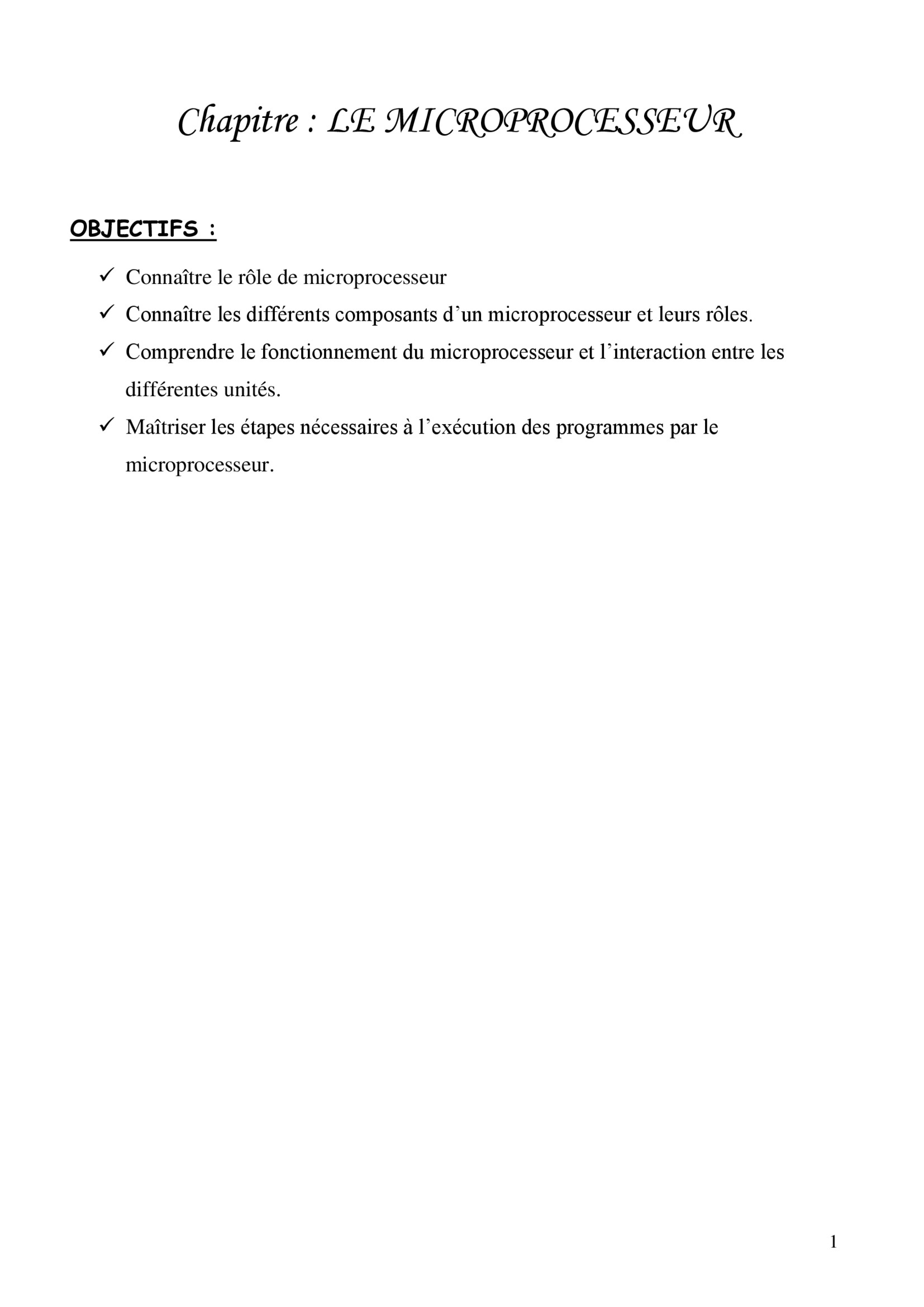 Aperçu : Le Microprocesseur
