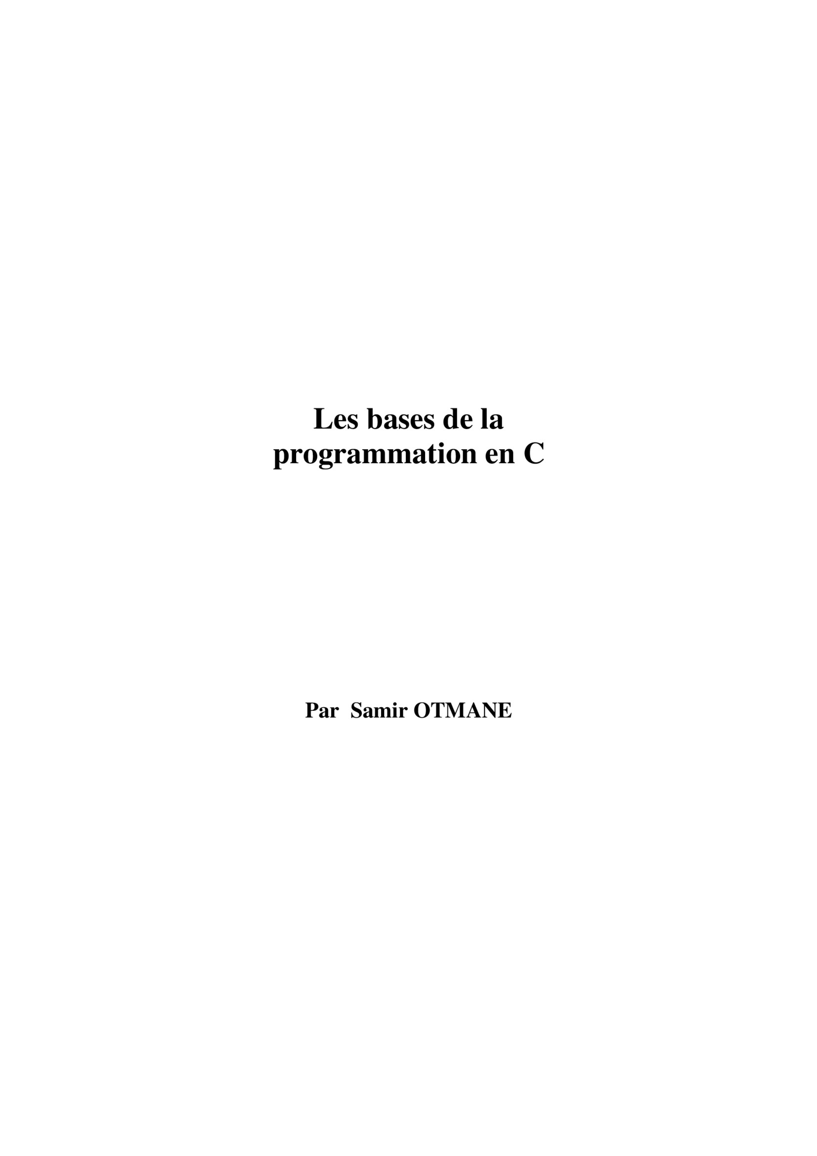 Aperçu : Les bases de la programmation en C