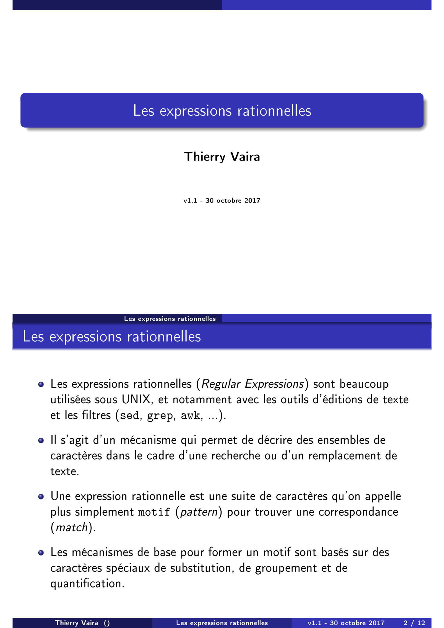 Aperçu : Les expressions rationnelles
