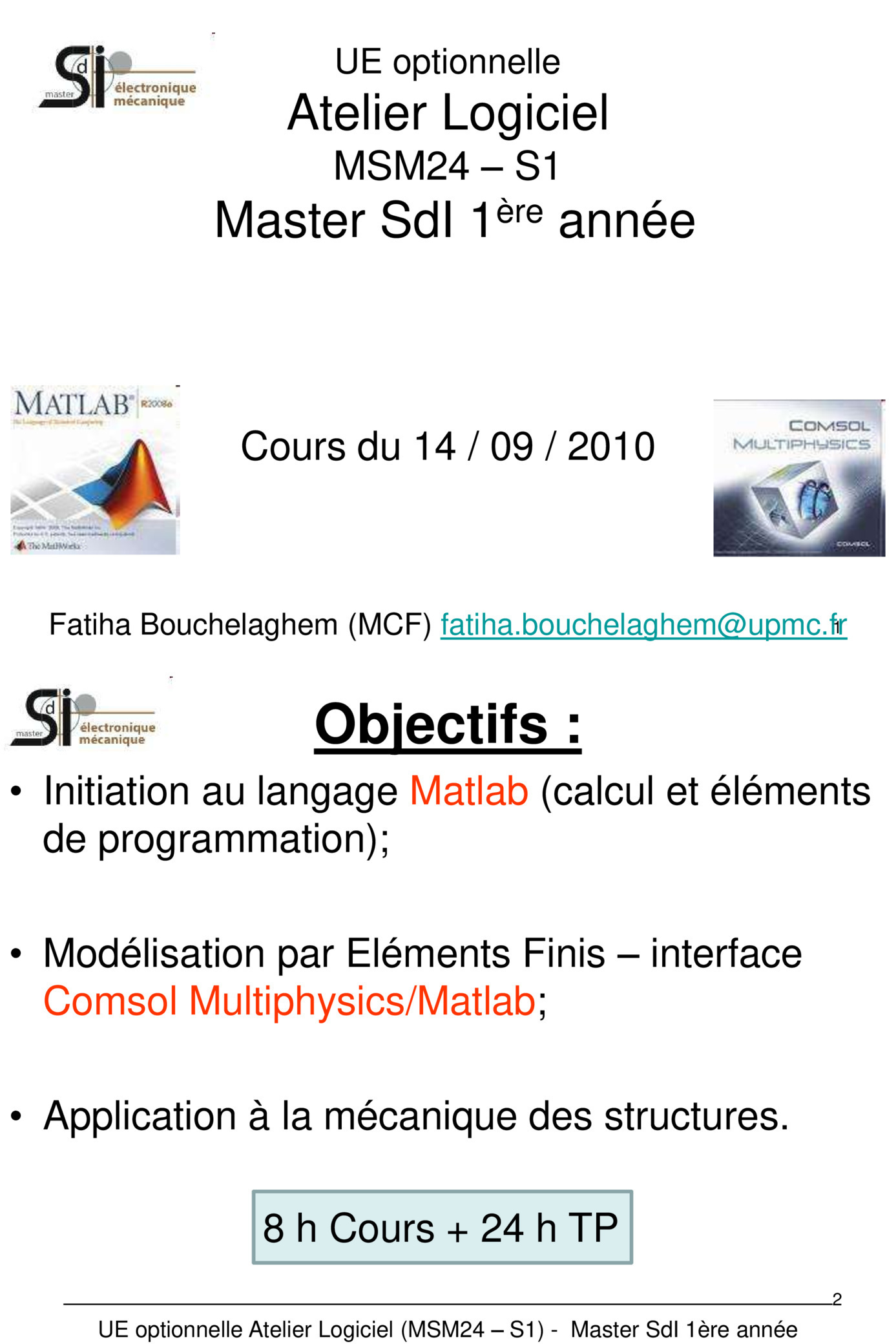 Aperçu : Cours MATLAB