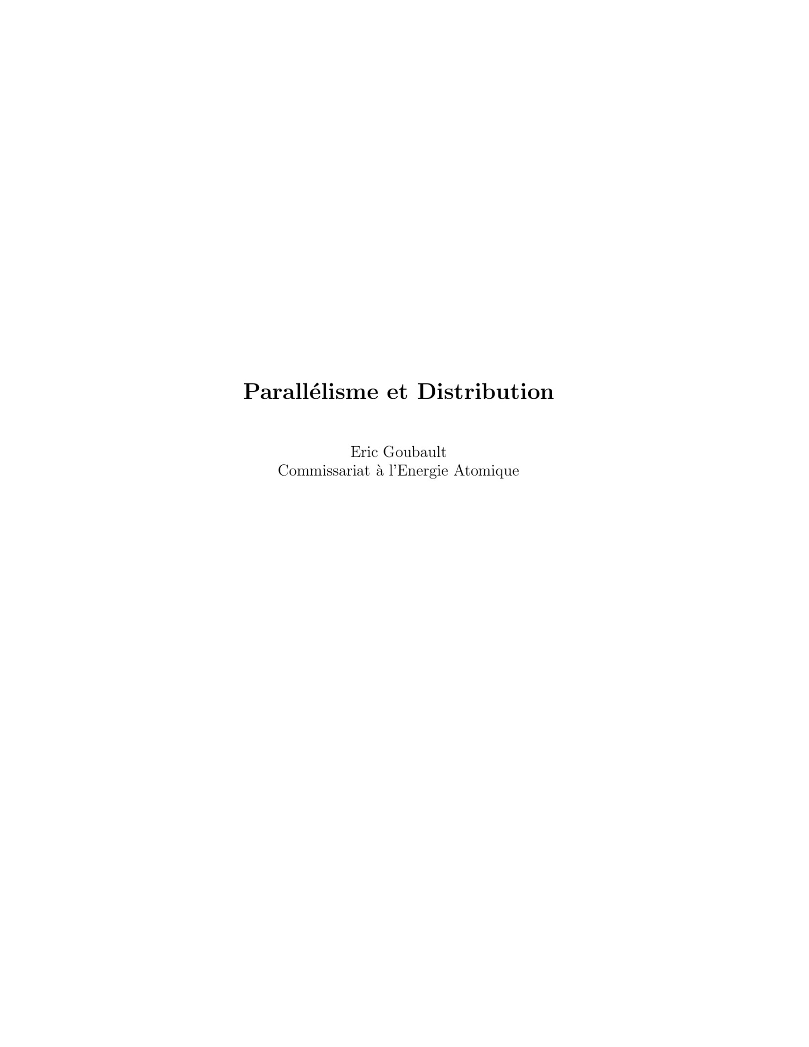 Aperçu : Parallélisme et Distribution