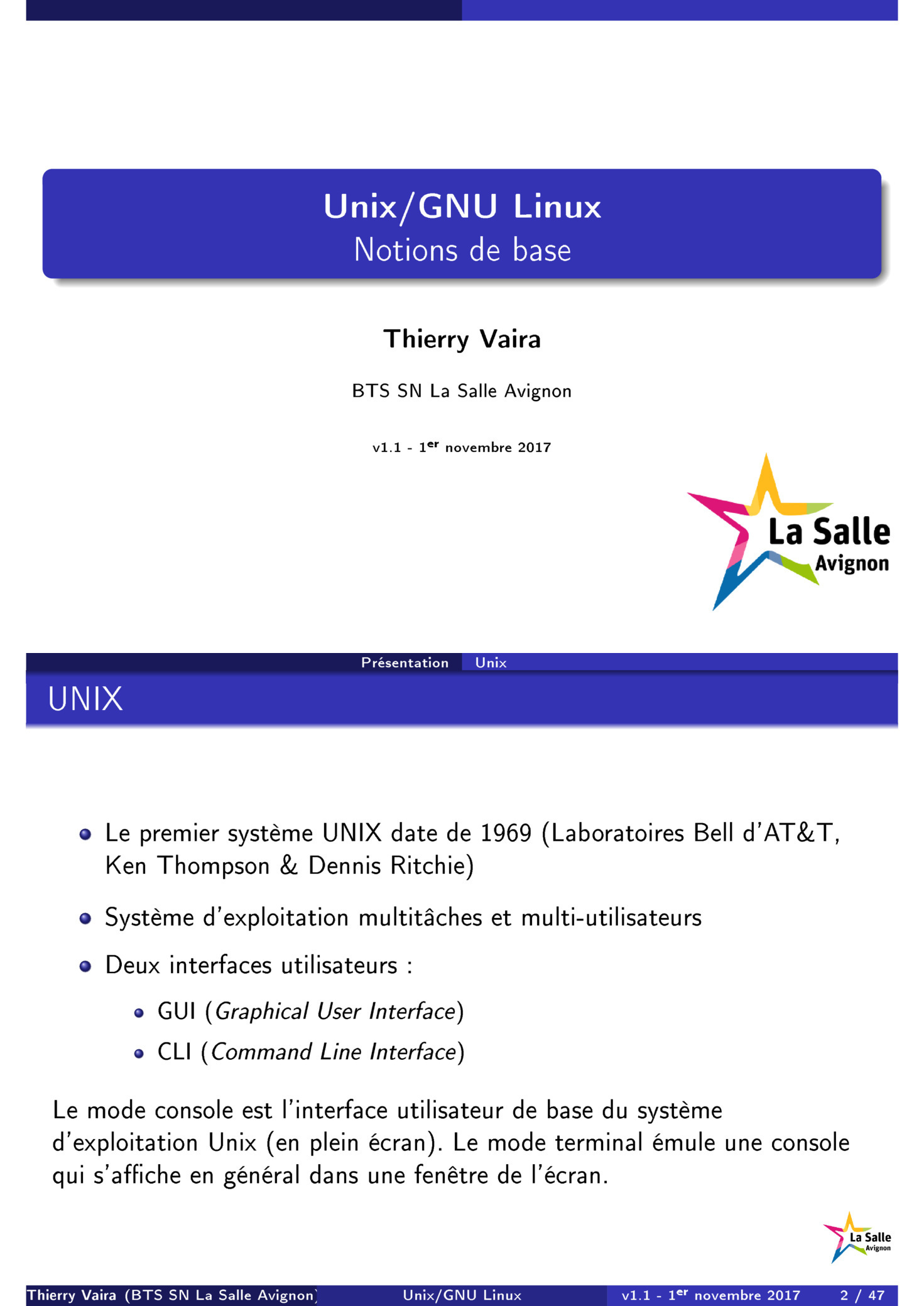 Aperçu : Présentation GNU/Linux
