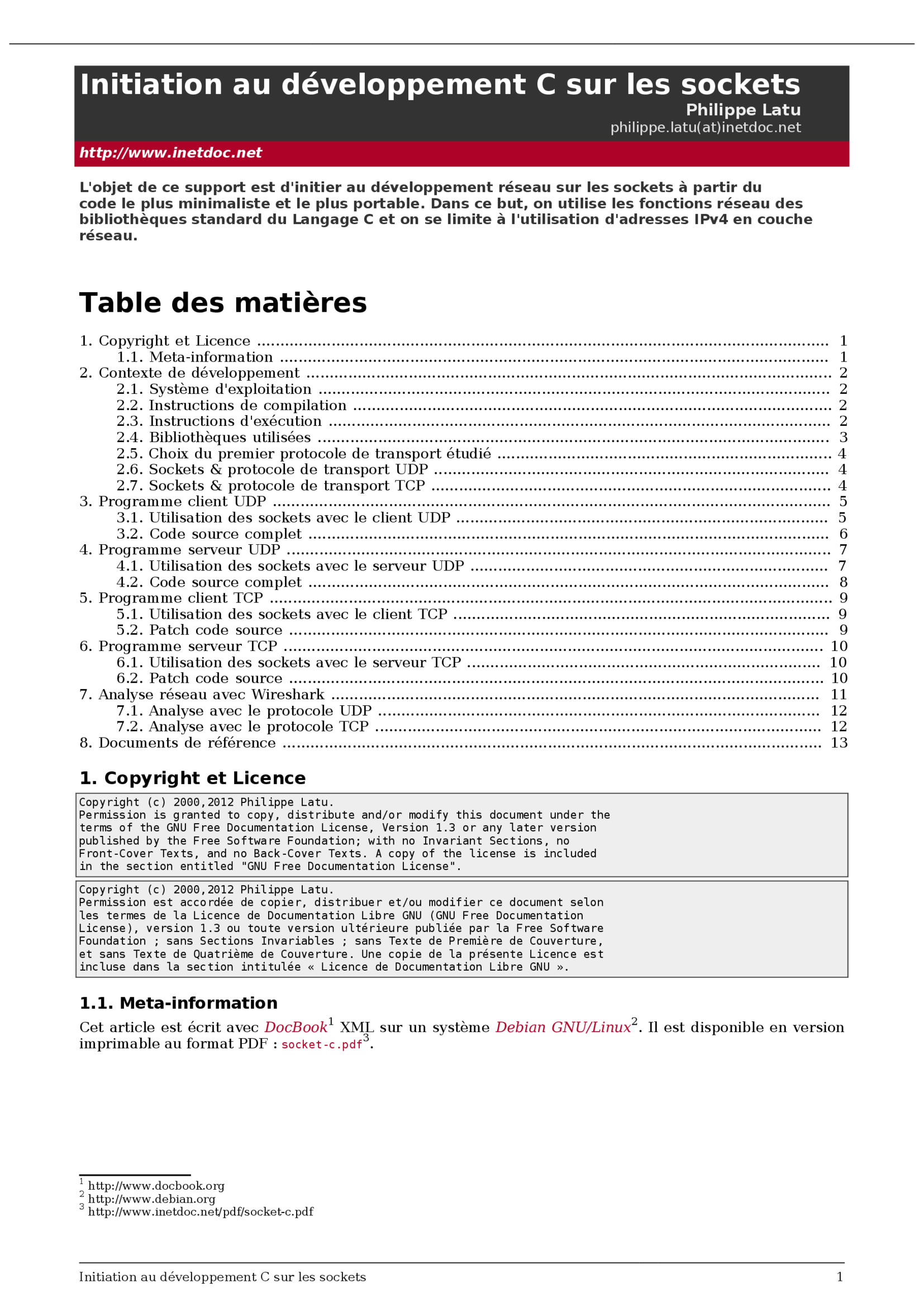 Aperçu : Programmation C et Sockets