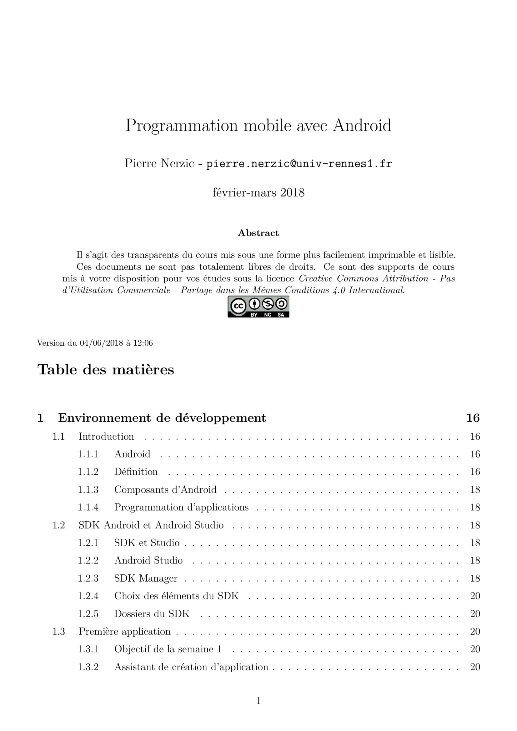 Aperçu : Programmation mobile avec Android